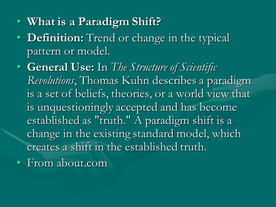 paradigm shift defined paradigm shift defined