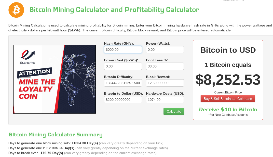 bitcoin mining hardware calculator