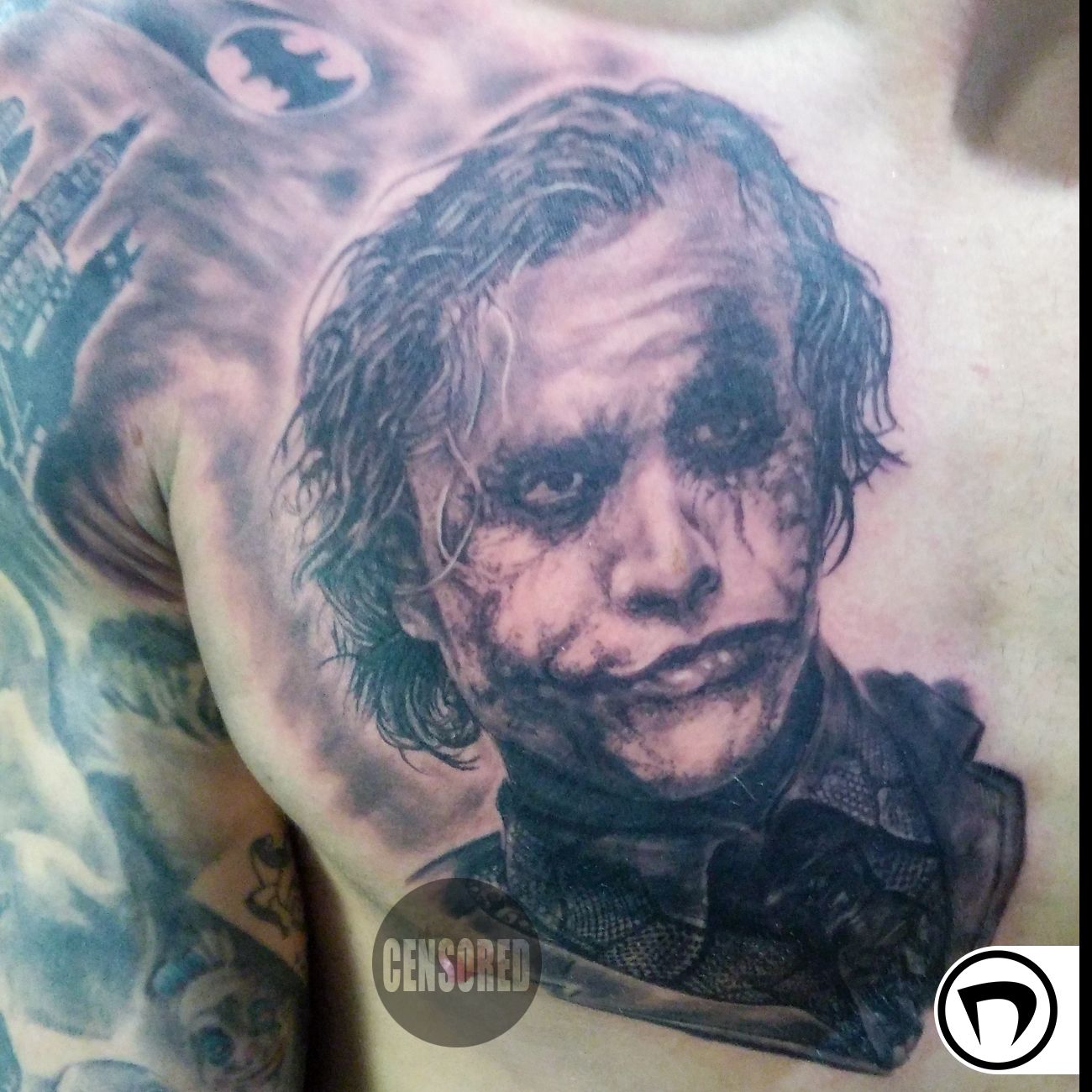 Heath Ledger Joker Tattoo by Carter Moore TattooNOW