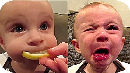 funny baby eating