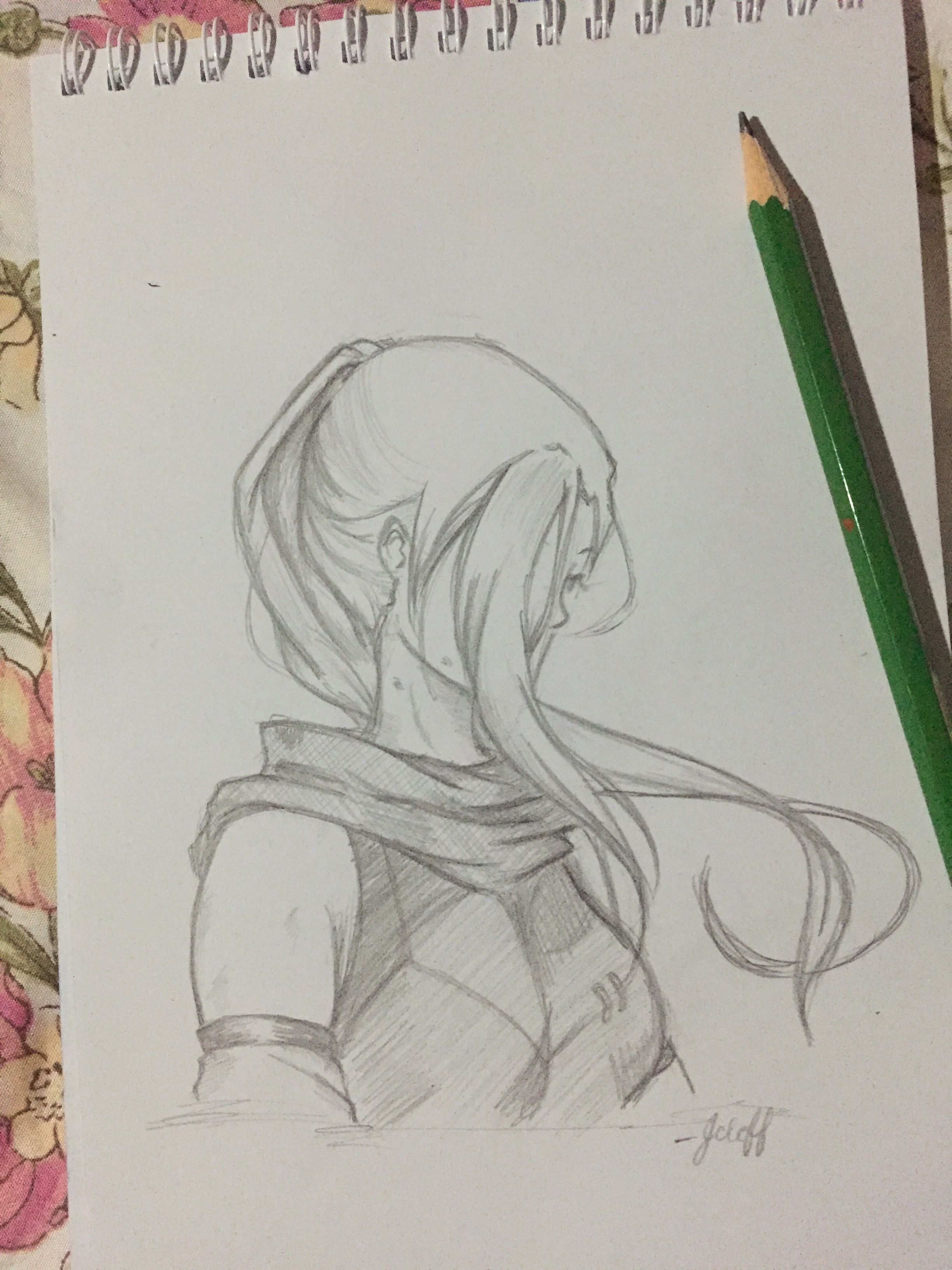 A good anime drawing with a pencil