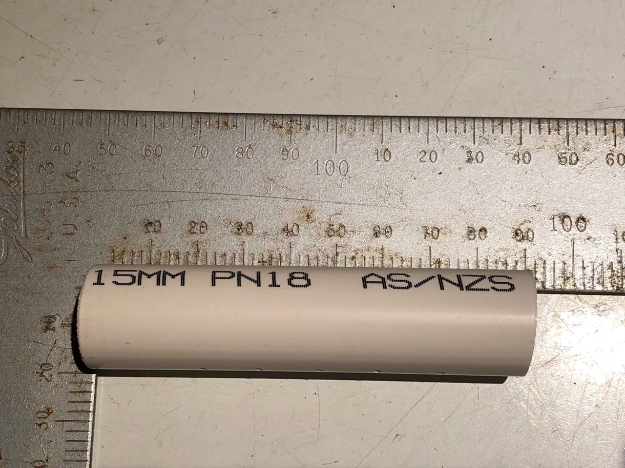 a 9cm section of 15mm PVC pipe
