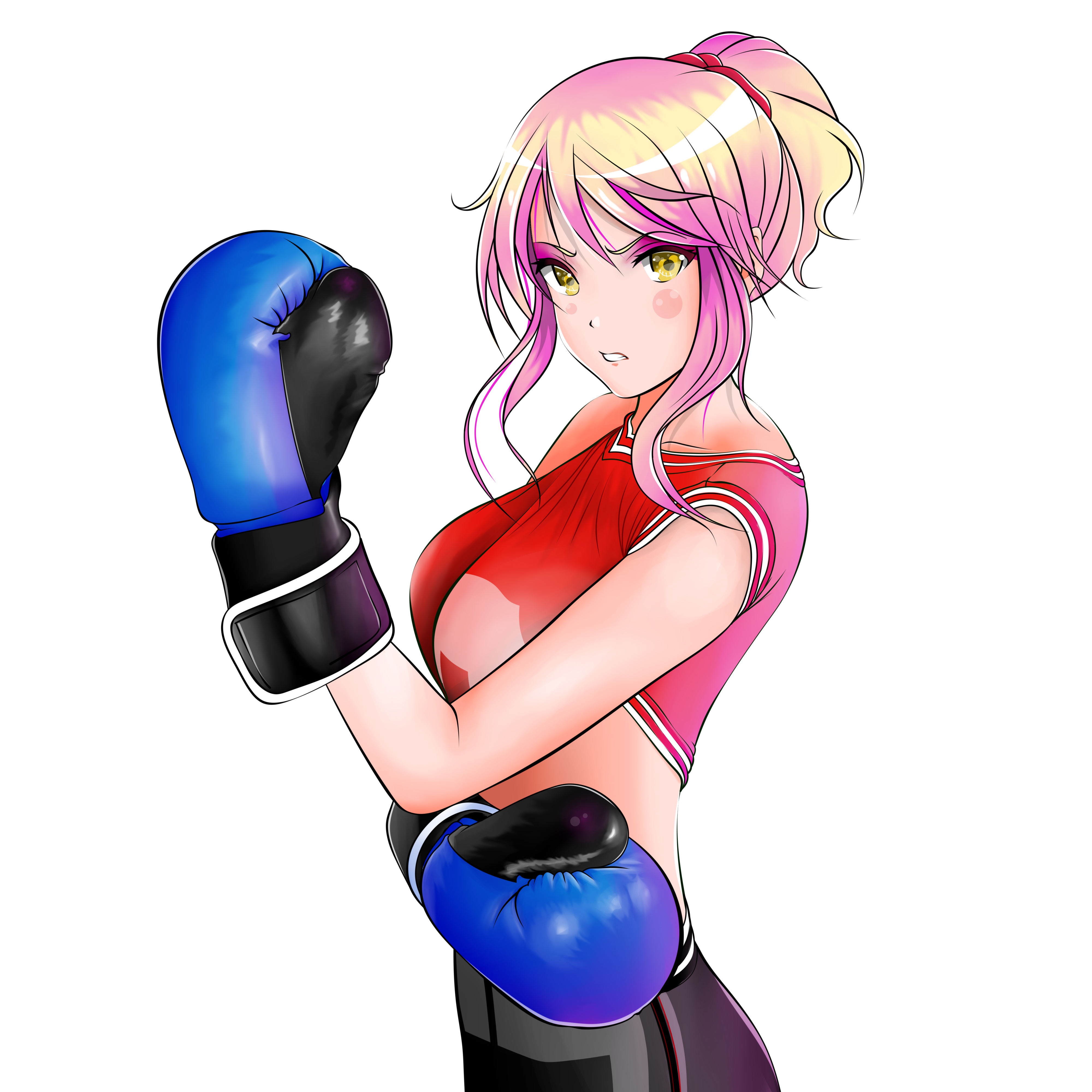 Anime Girl With Boxing Gloves