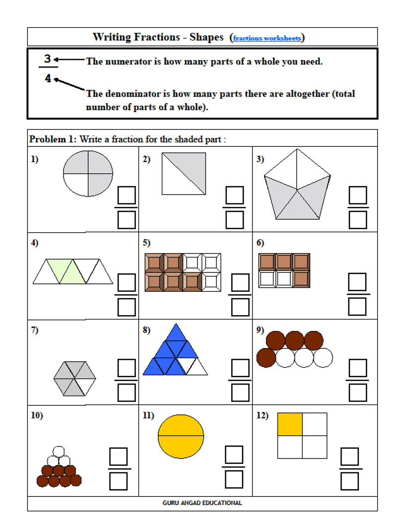 244ND GRADE MATH - BASIC FRACTIONS REVIEW 244 — Steemit Within 2nd Grade Fractions Worksheet
