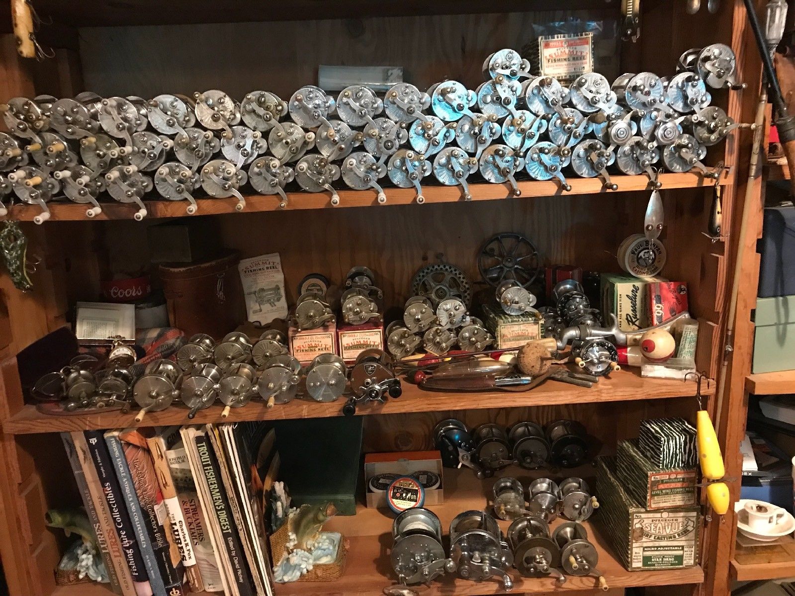 VINTAGE PFLUEGER FISHING REEL COLLECTION - WOW - that's a lot of