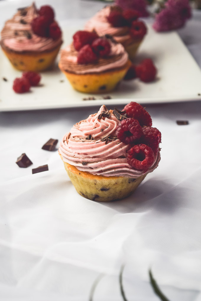 Raspberry Filled Chocolate Chip Cupcakes #cupcakes #ValentinesDay #summer #foodie (11).jpg