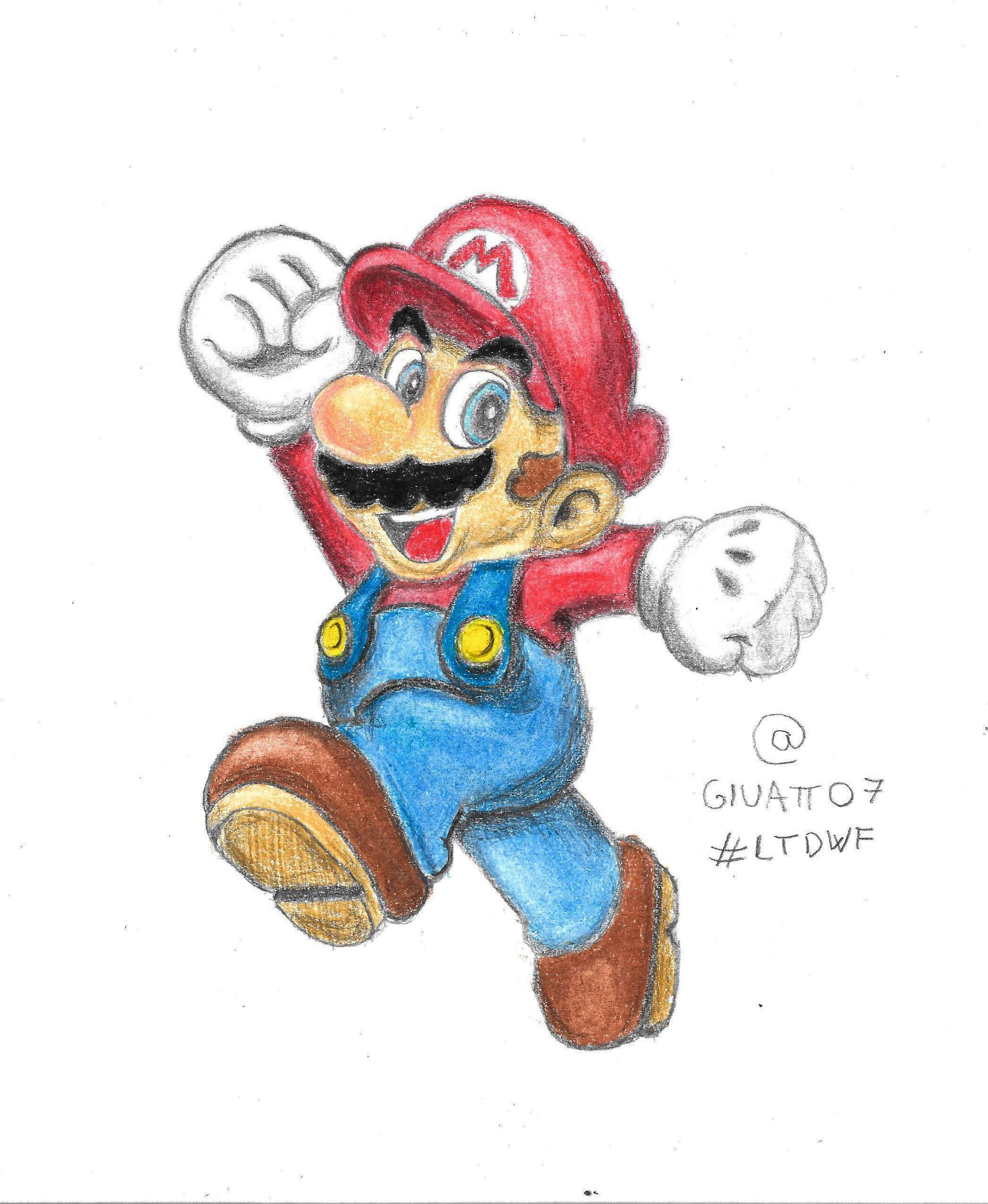 Super Mario pencil drawing Learn to Draw with friends tutorial — Steemkr