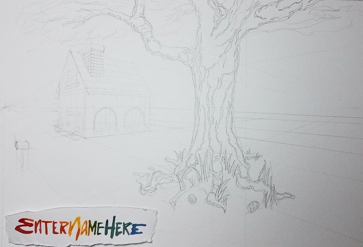 enternamehere-steemit-AMScribbles-day3-house-tree-pencil-perspective.jpg