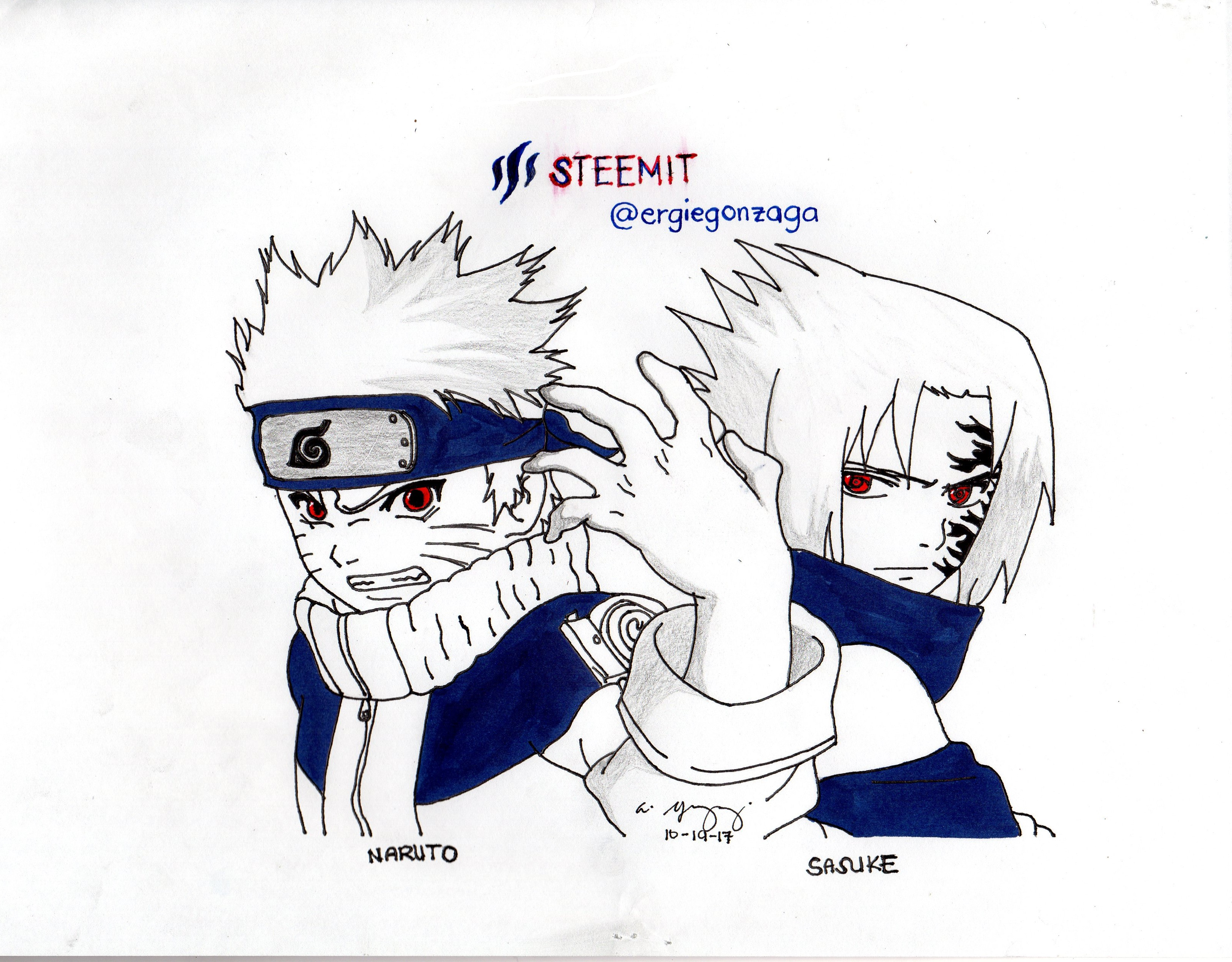 Naruto and Sasuke  Anime Character Drawing Challenge! — Steemit