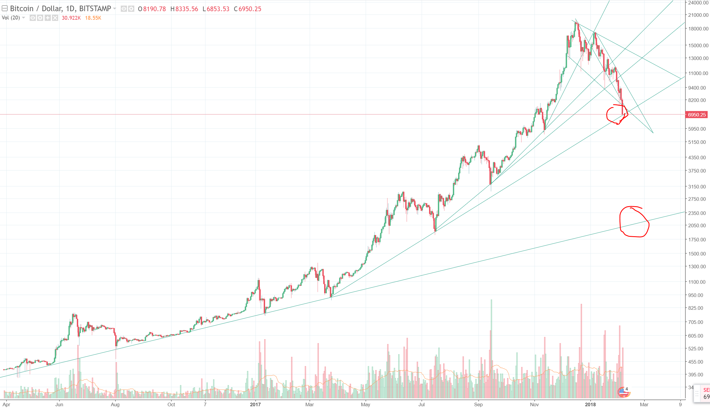 1day chart Bitcoin (Bitstamp - Tradingview