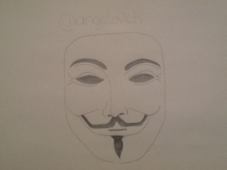Mi dibujo de la mascara de Anonymous — Steemit