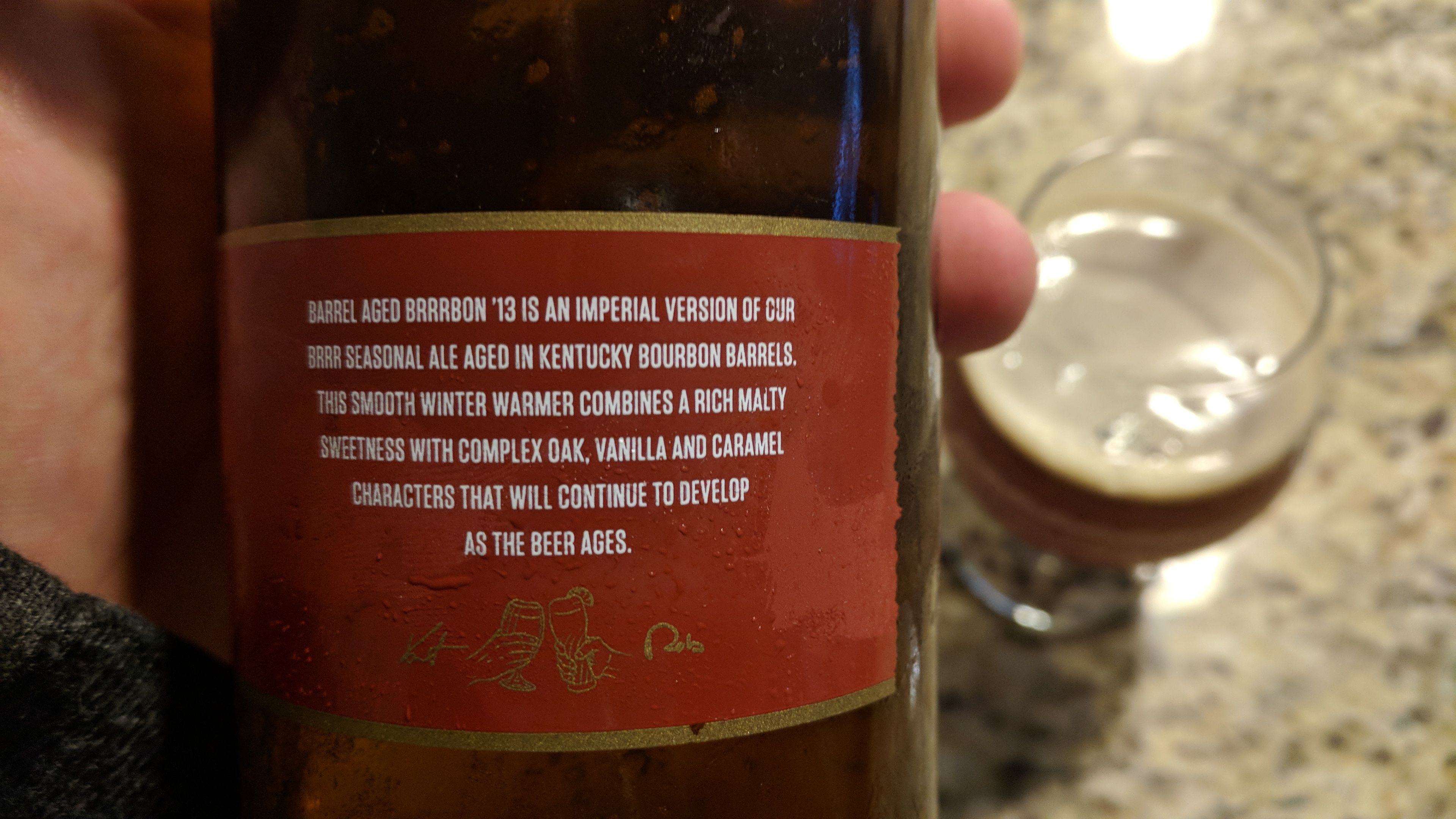 Description of the beer on the side label