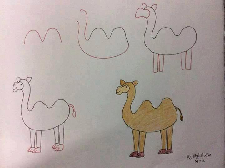 How to Draw a Cartoon Camel (Cartoon Animals) Step by Step |  DrawingTutorials101.com