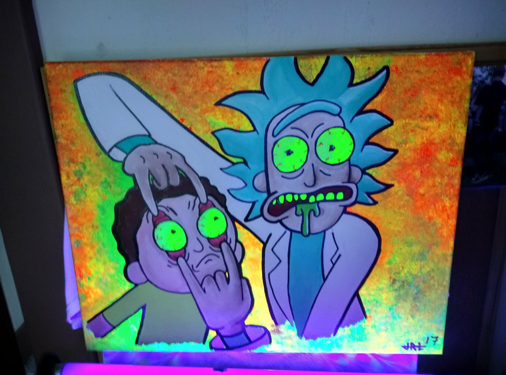 | Color Challenge | Tuesday Orange | Trippy Rick and Morty Commission