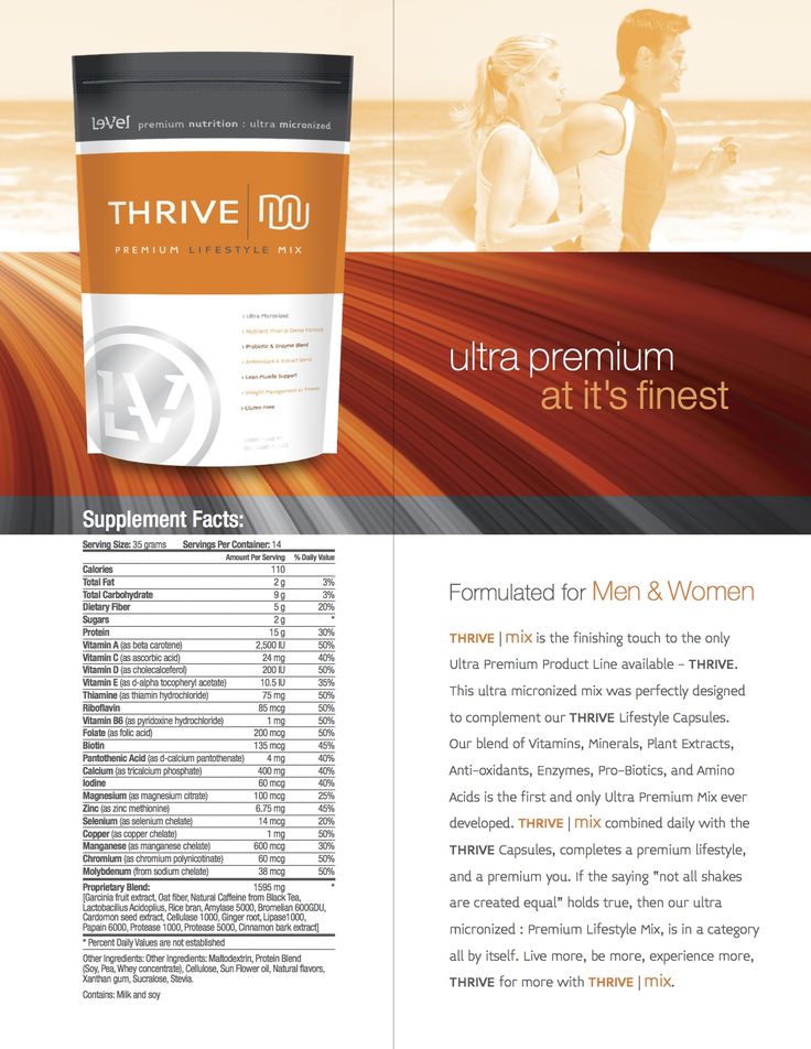 Thrive Shake Nutrition Label Pensandpieces
