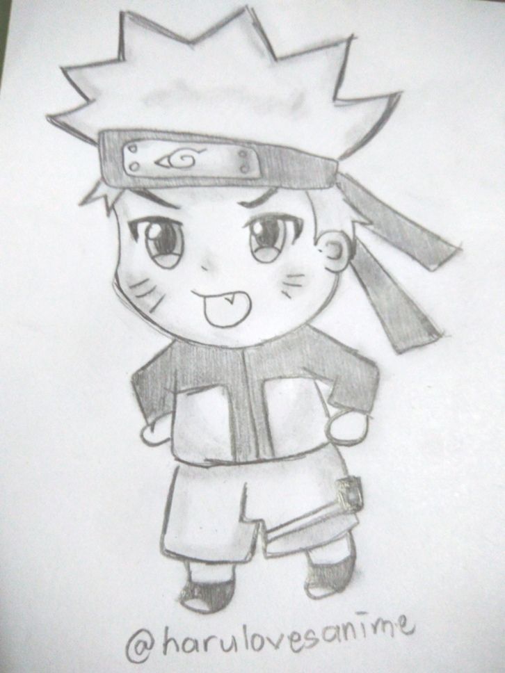 Sketching A Cute Uzumaki Naruto From The Anime Naruto Steemit