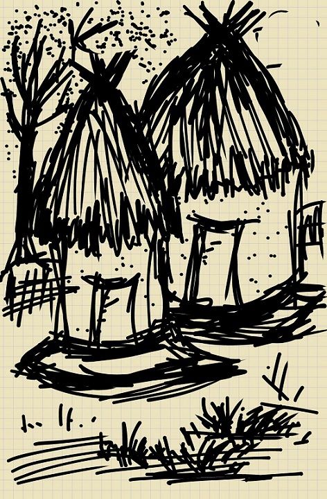 Simple Sketching Of Hut Steemit