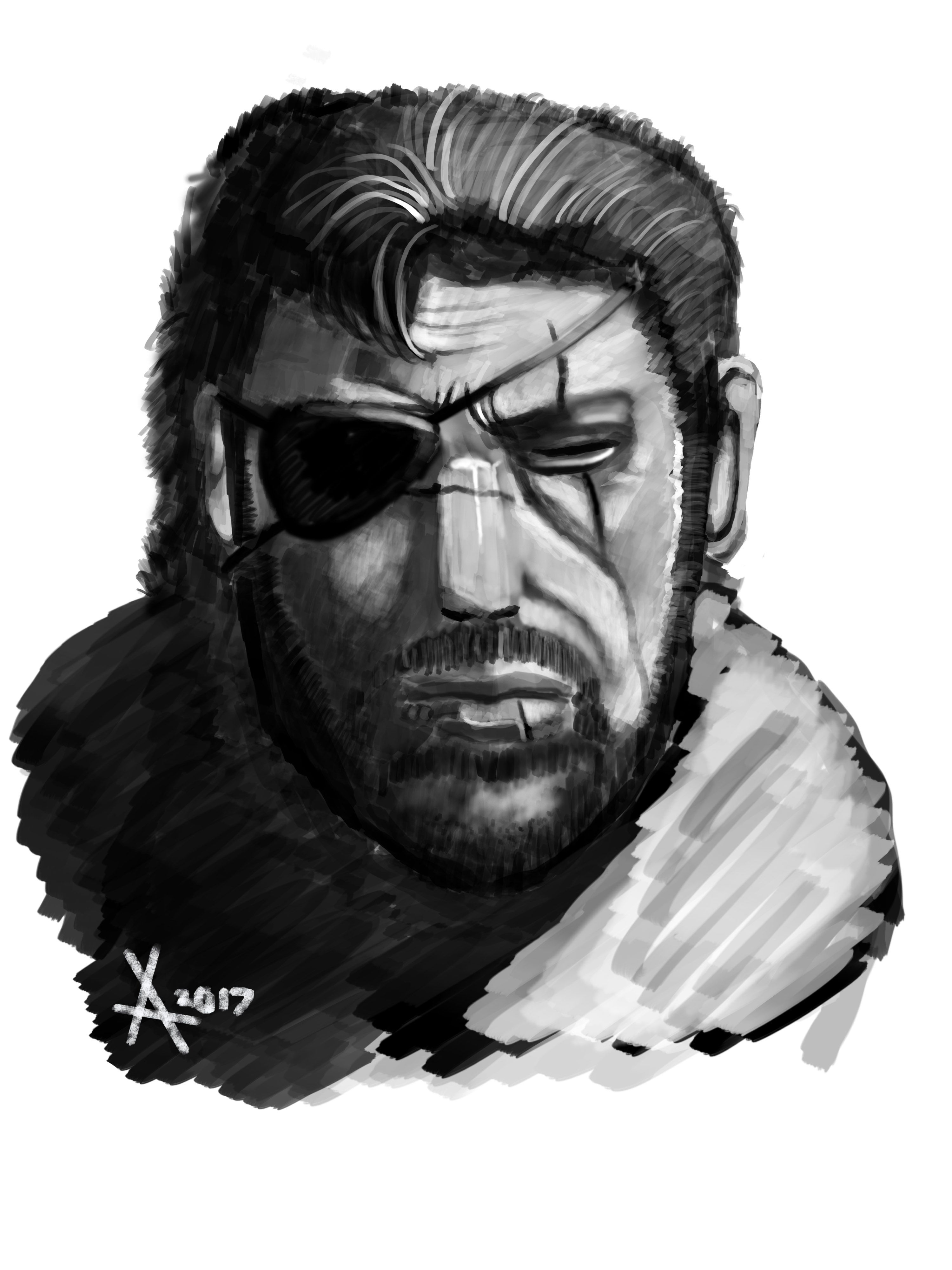 portrait of Solid Snake, screenshot from Fullmetal