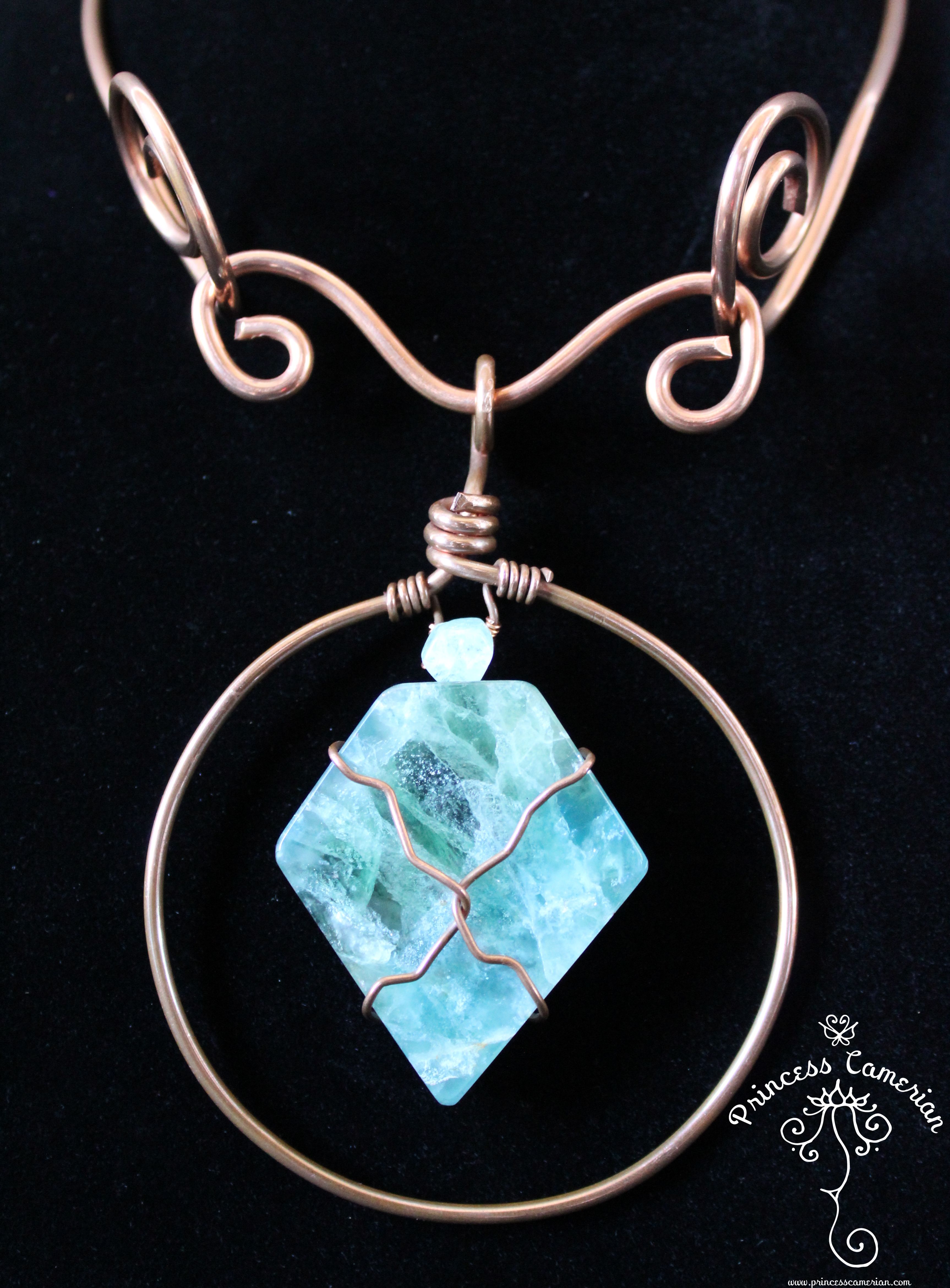 Fluorite Necklace close up with logo.JPG