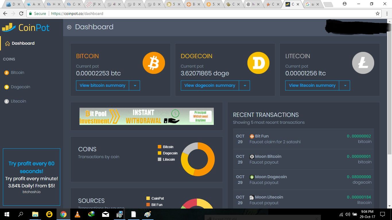 Earn Free Bitcoin Dogecoin And Litecoin Using Https Coinpot Co Steemit