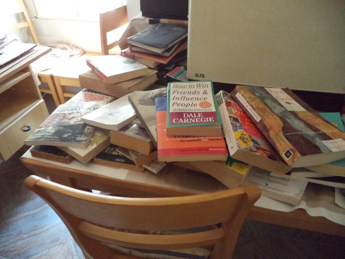 mess of books