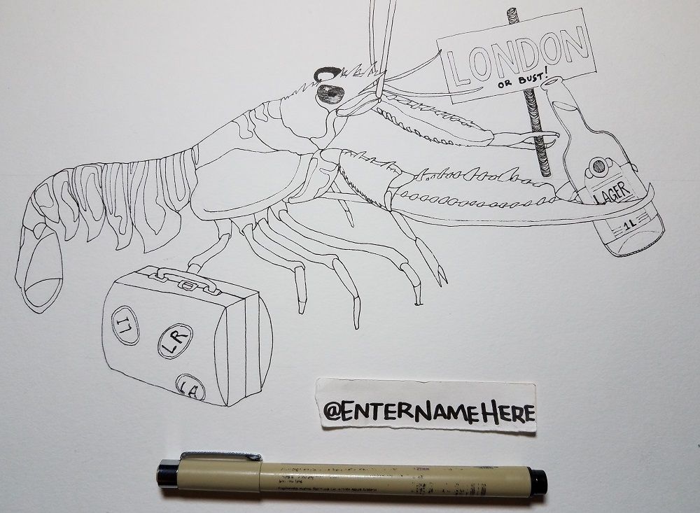 enternamehere-alphabetartchallenge-day12-langoustine-luggage-lager-1.jpg