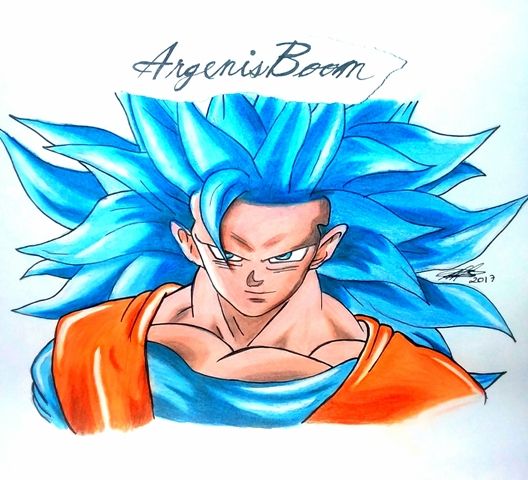 Painting of Goku Super Saiyajin Blue. — Steemit