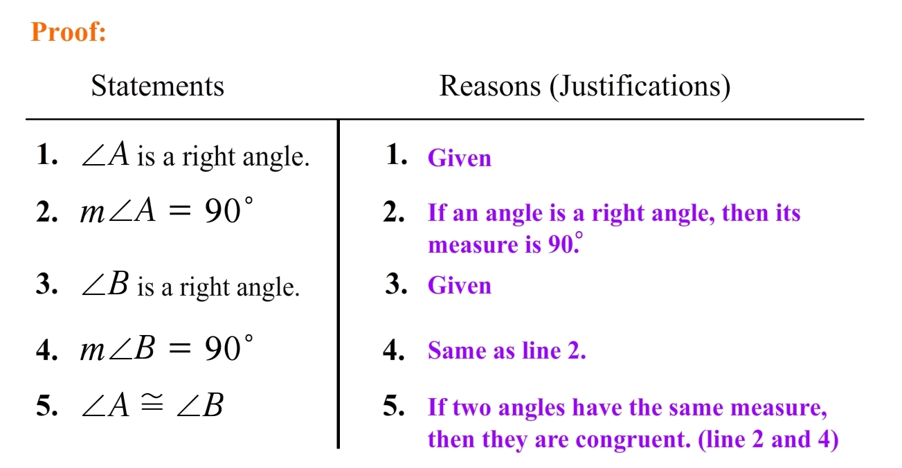 Geometry Beginning Proofs Level 2 Right And Straight Angles