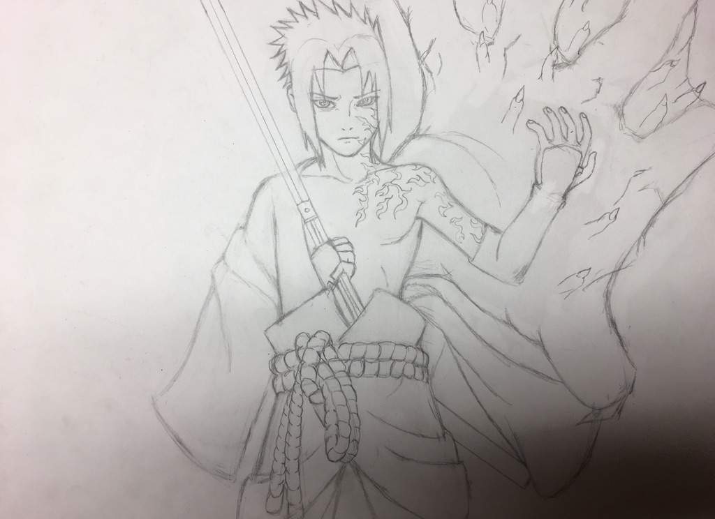 sasuke uchiha curse mark drawing