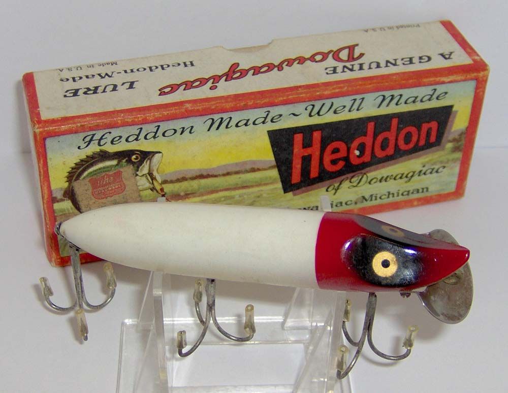 VINTAGE HEDDON VAMP SPOOK LURE in RED HEAD  old fishing lure in box   — Steemit