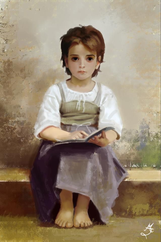 William Bouguereau - The hard lesson justmousepixels.jpg