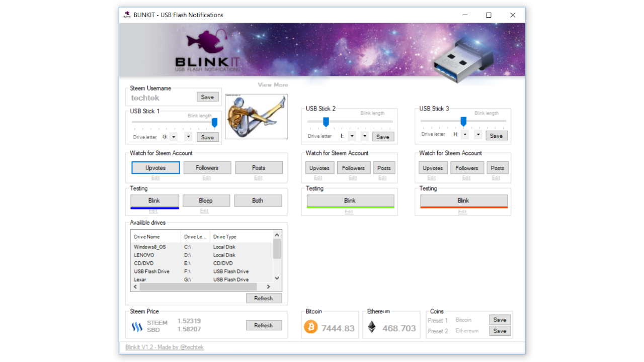 Blinkit - USB Flash Notifications - notification software - turns any USB sticks status LED into a notification light for Steem Activities.png