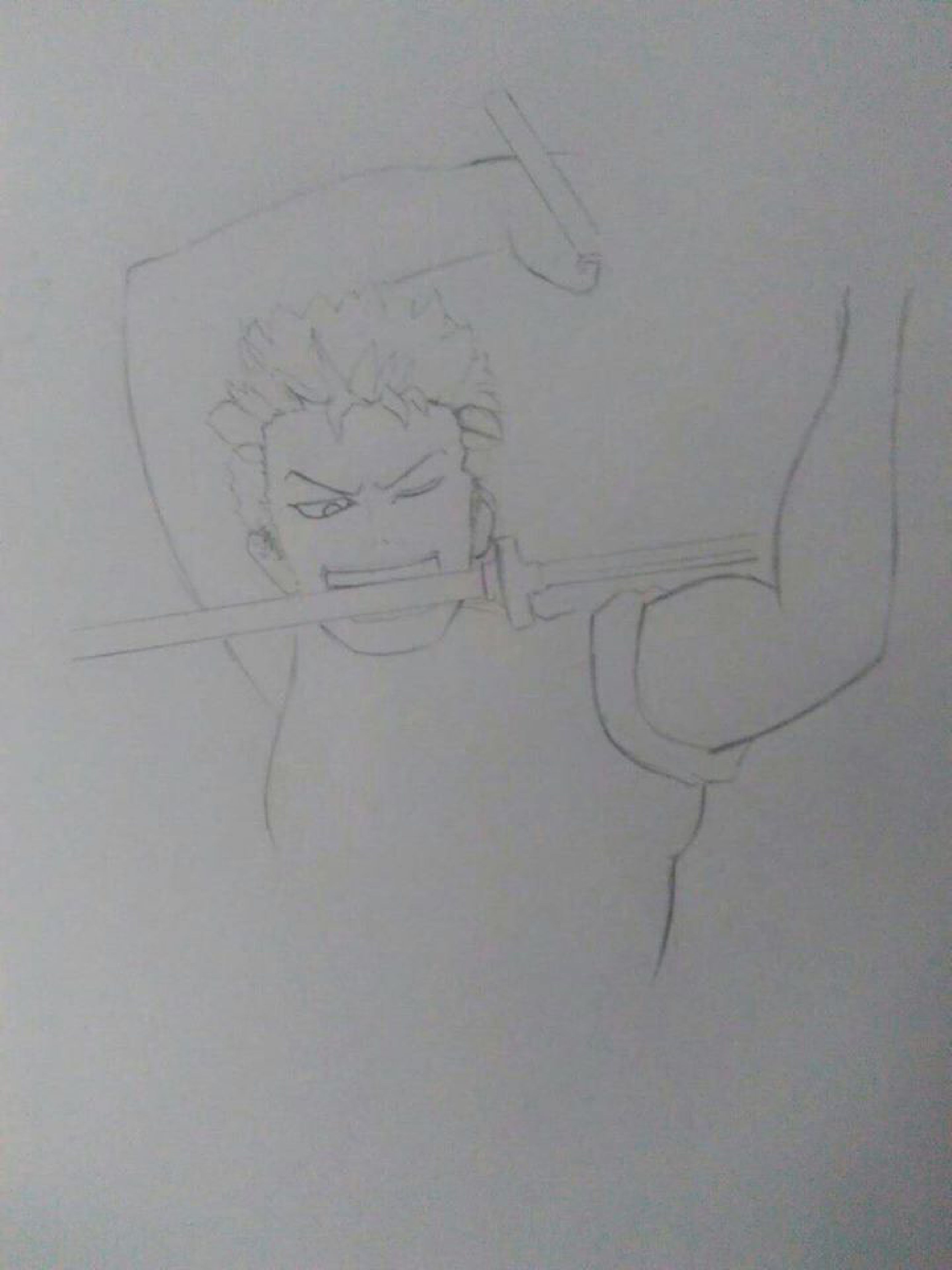 Simple Steps In Drawing Anime Figures Roronoa Zoro One Piece Steemit