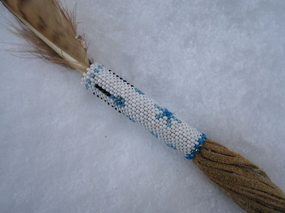 Owl Peyote Stitch snowflake Smudge Feather 1a.jpg