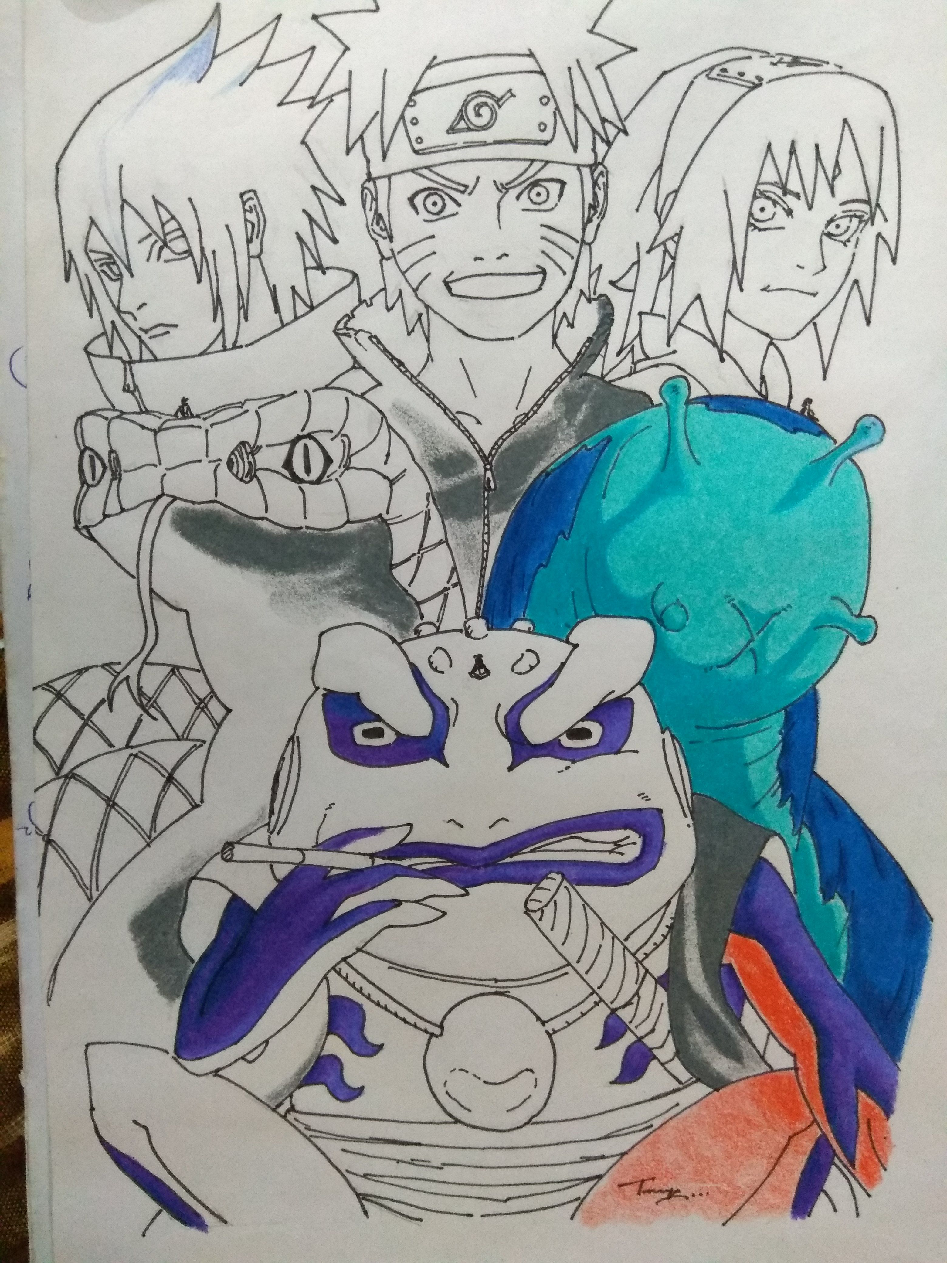 My drawing of Team 7 reunited! This took 35 hours, and the whole process of  this drawing will be out on my channel, Zain Artz, in a few days! : r/Naruto