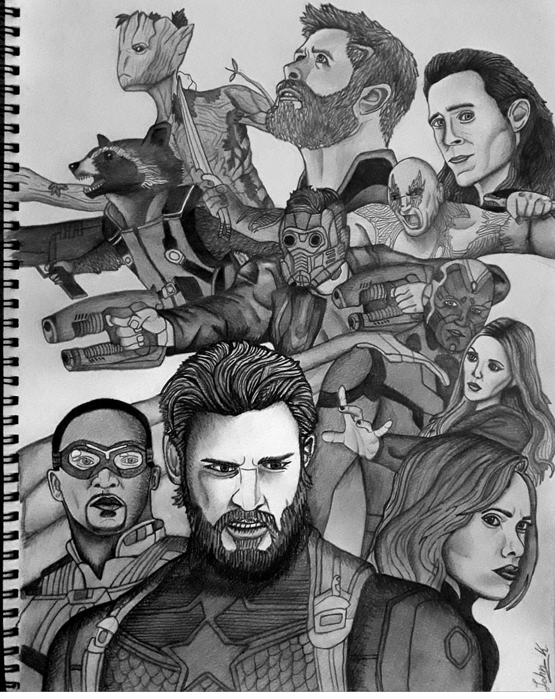 Drawing the AVENGERS | Iron Man | Thor | Spider-Man | Hulk | Captain  America | YouTube Studio Art - YouTube