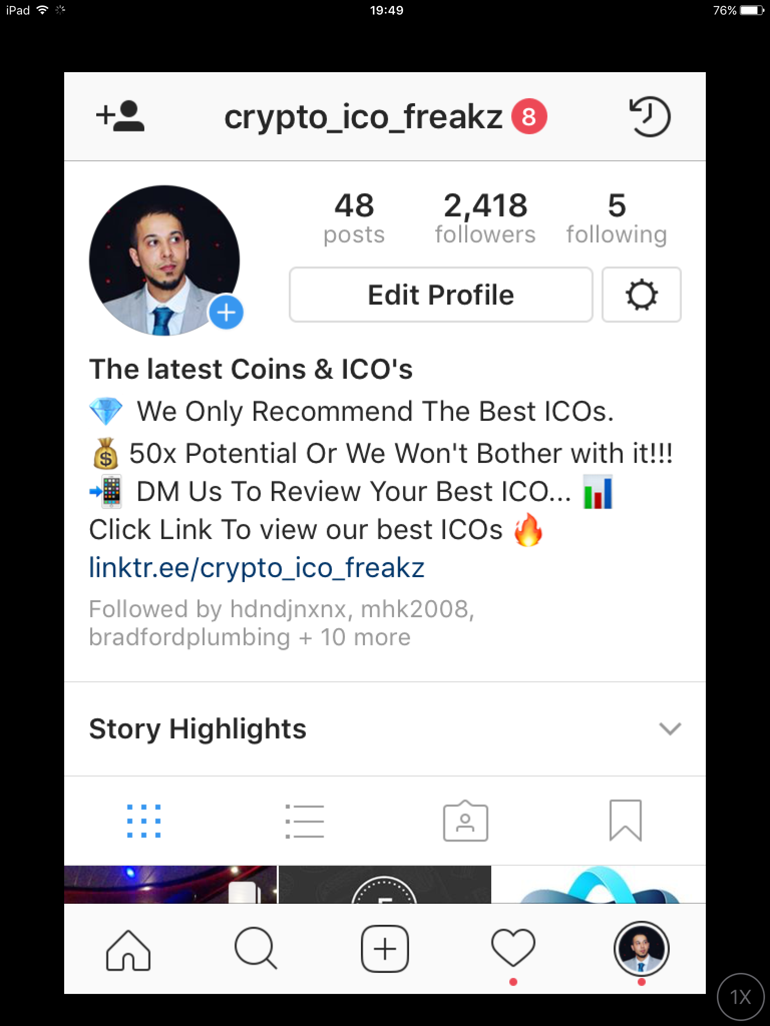 my instagram ico page telegram announcements - instagram follow telegram