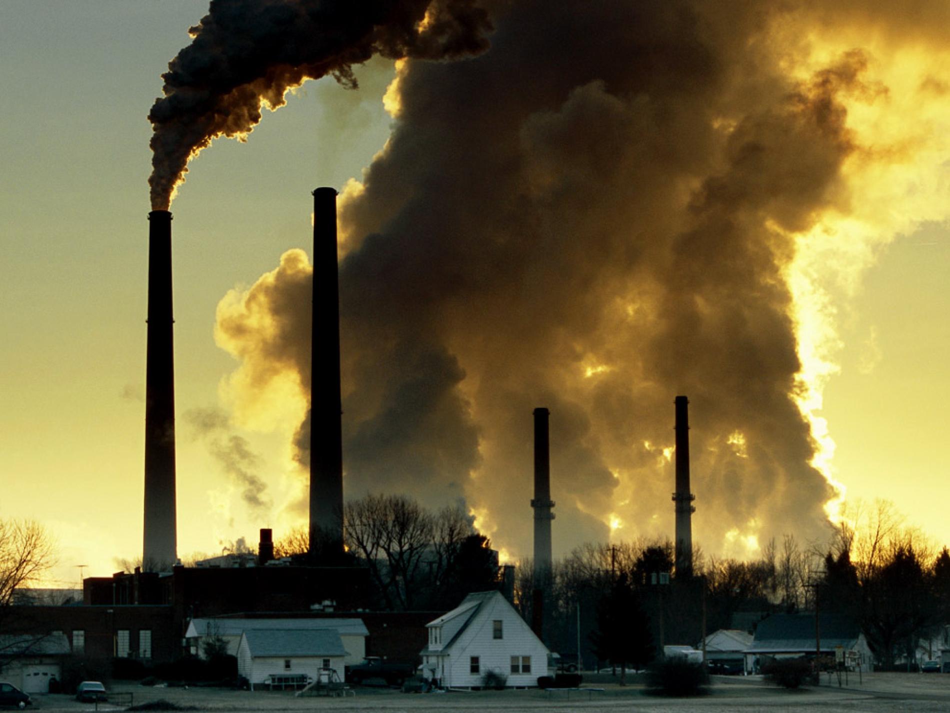 Загрязнение воздуха. Выбросы ТЭЦ. Загрязнение биосферы. Атмосферное загрязнение.