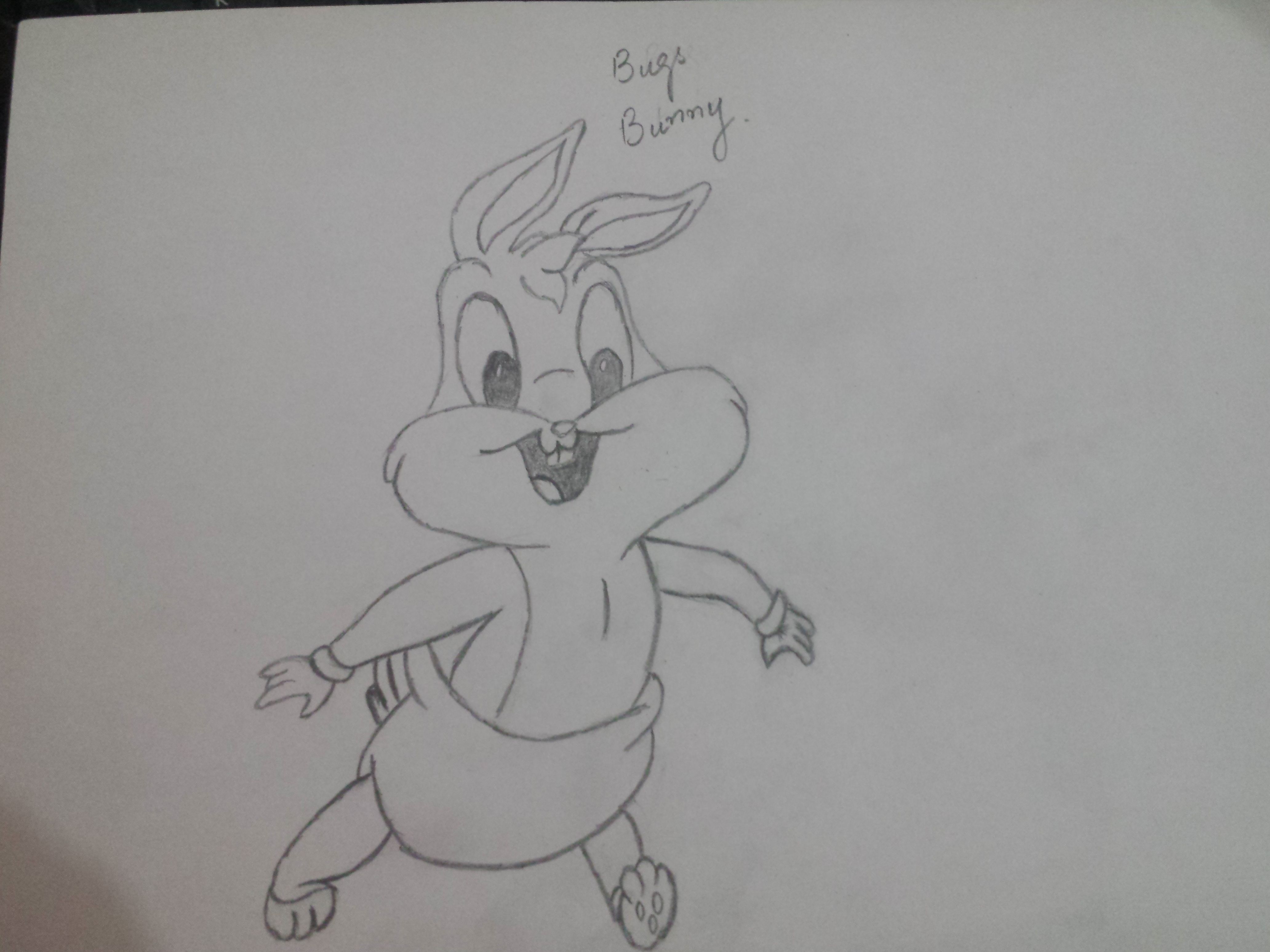 My first cartoon character sketch. Bugs Bunny Pencil Sketch. — Steemit