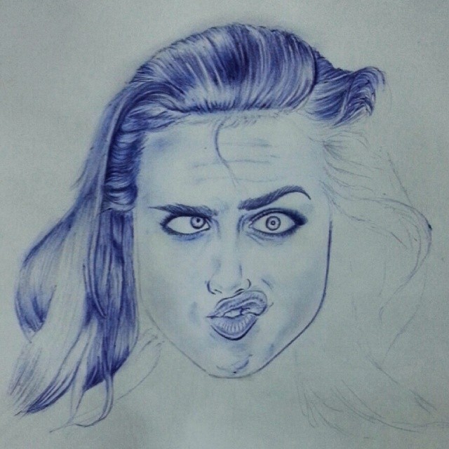 crazy girl drawing
