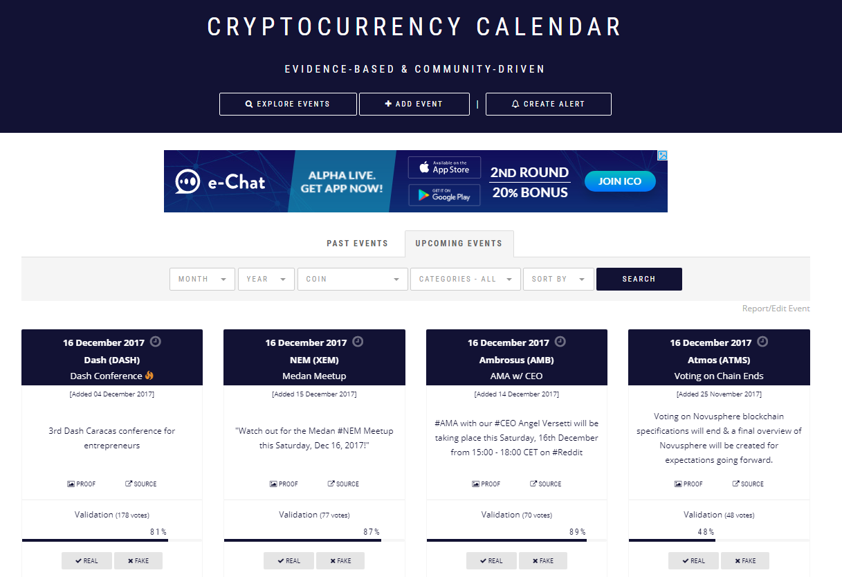 Crypto calendar events как заработать биткоин через интернет