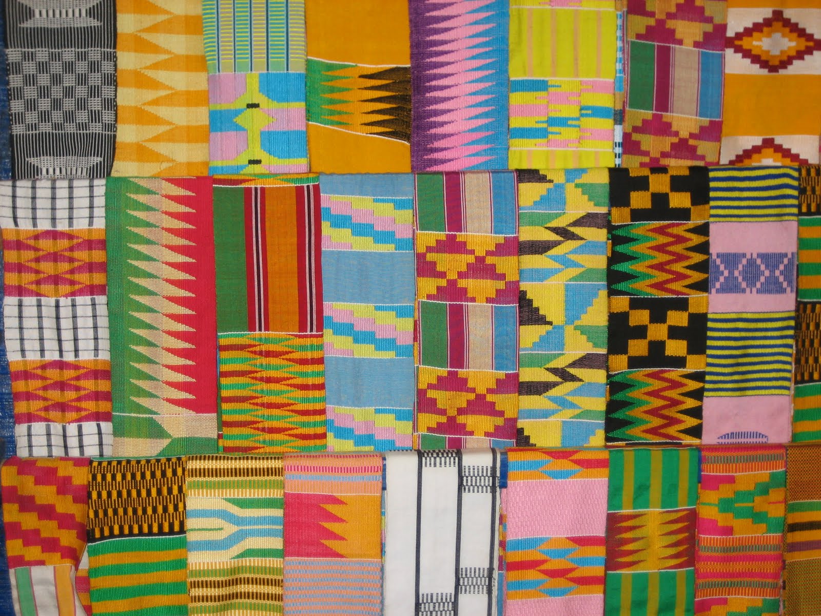 Old African Kente handwoven cloth Ghana Ashanti Art textile