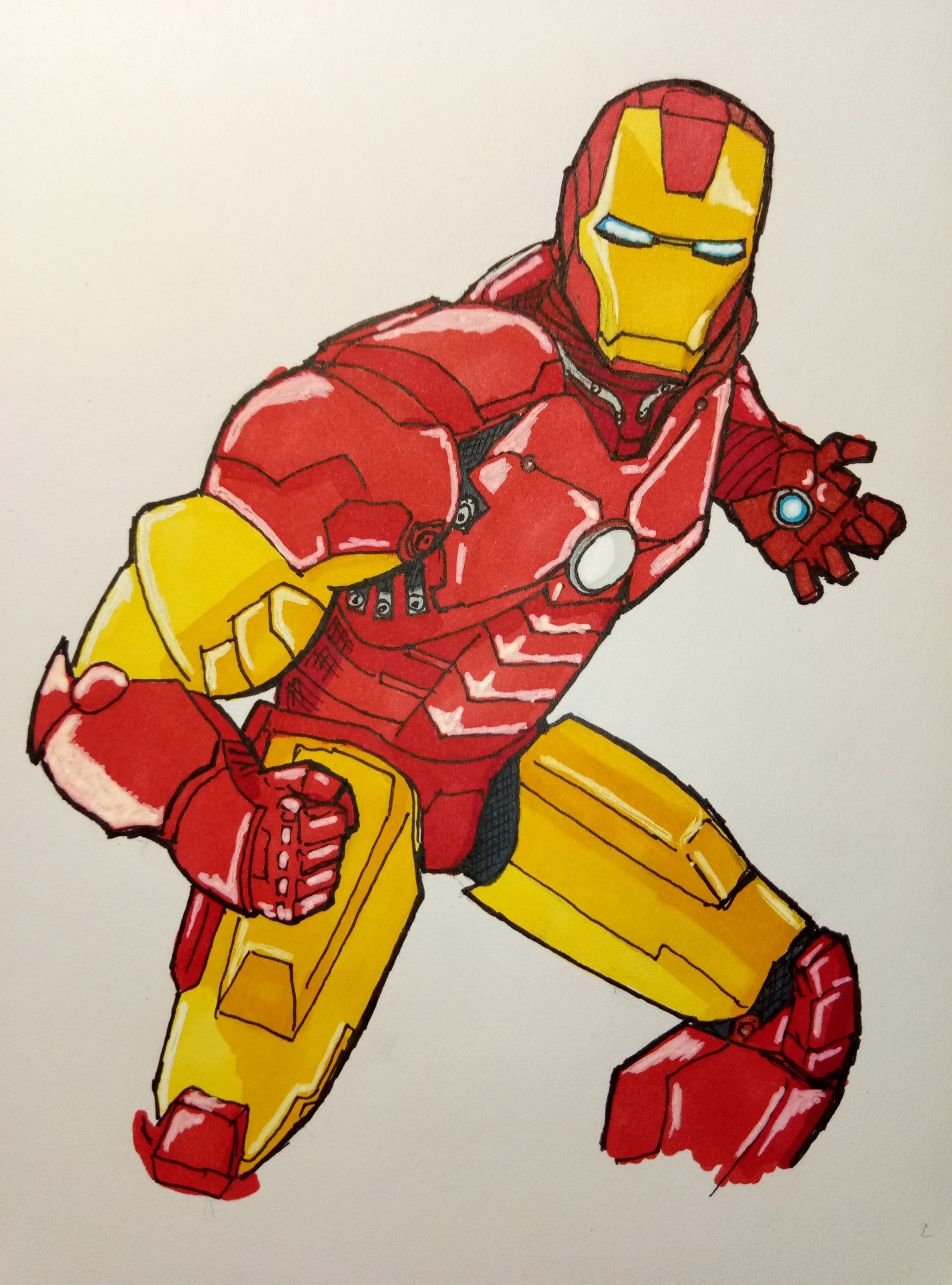 Full Color Drawing Print of Iron Man from Avengers