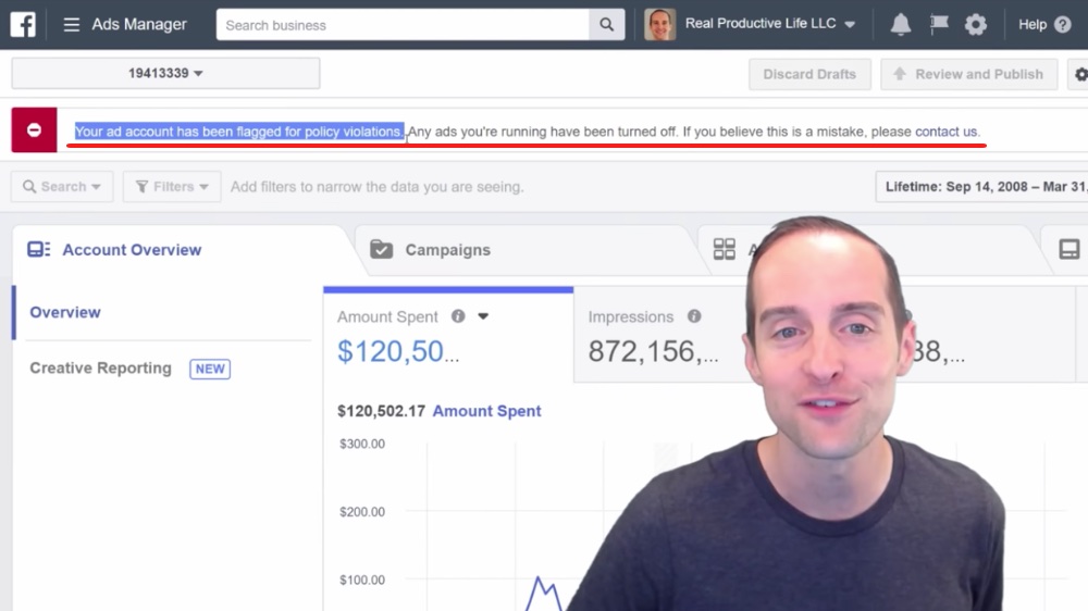Facebook Disables My Ad Account After $120,502 in Advertising Budget + Rejects Appeal!