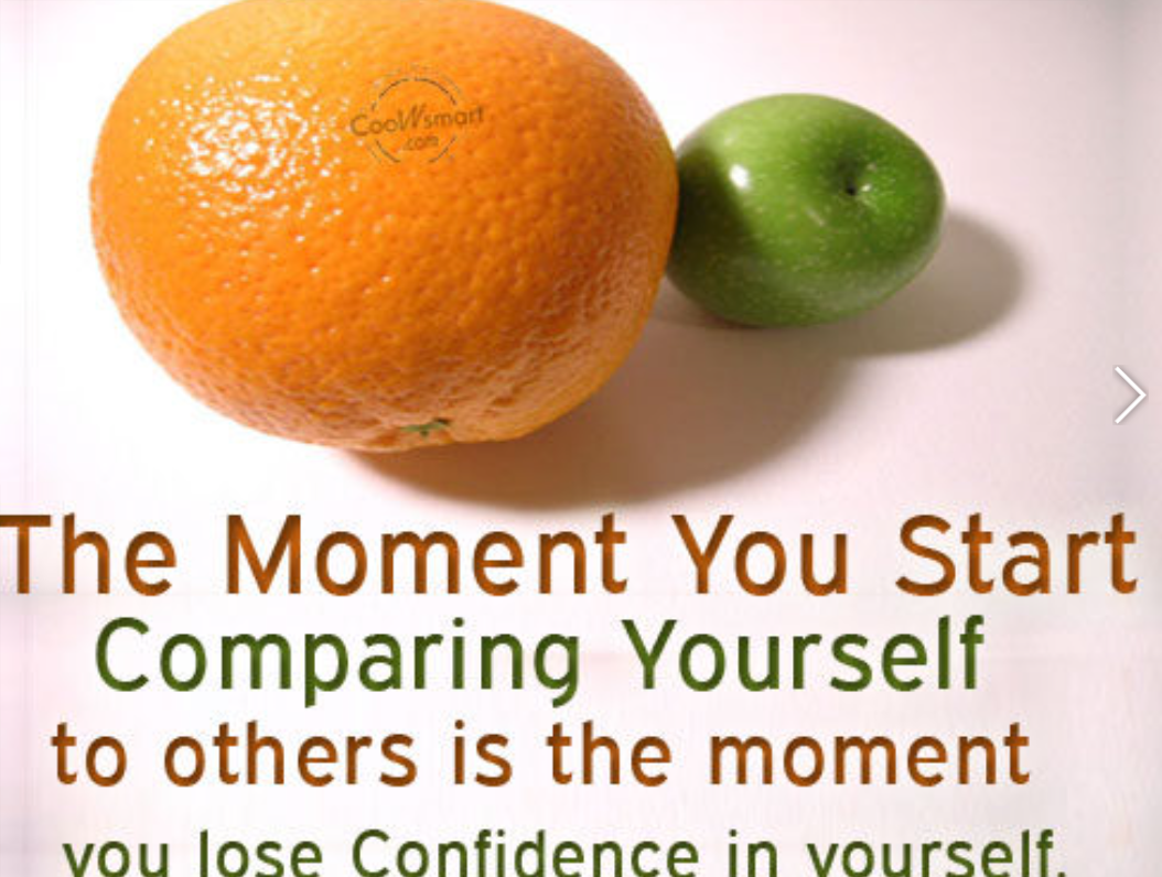 Compare yourself. Comparing yourself to others. Lose confidence. Quotation confident. Comparison yourself.