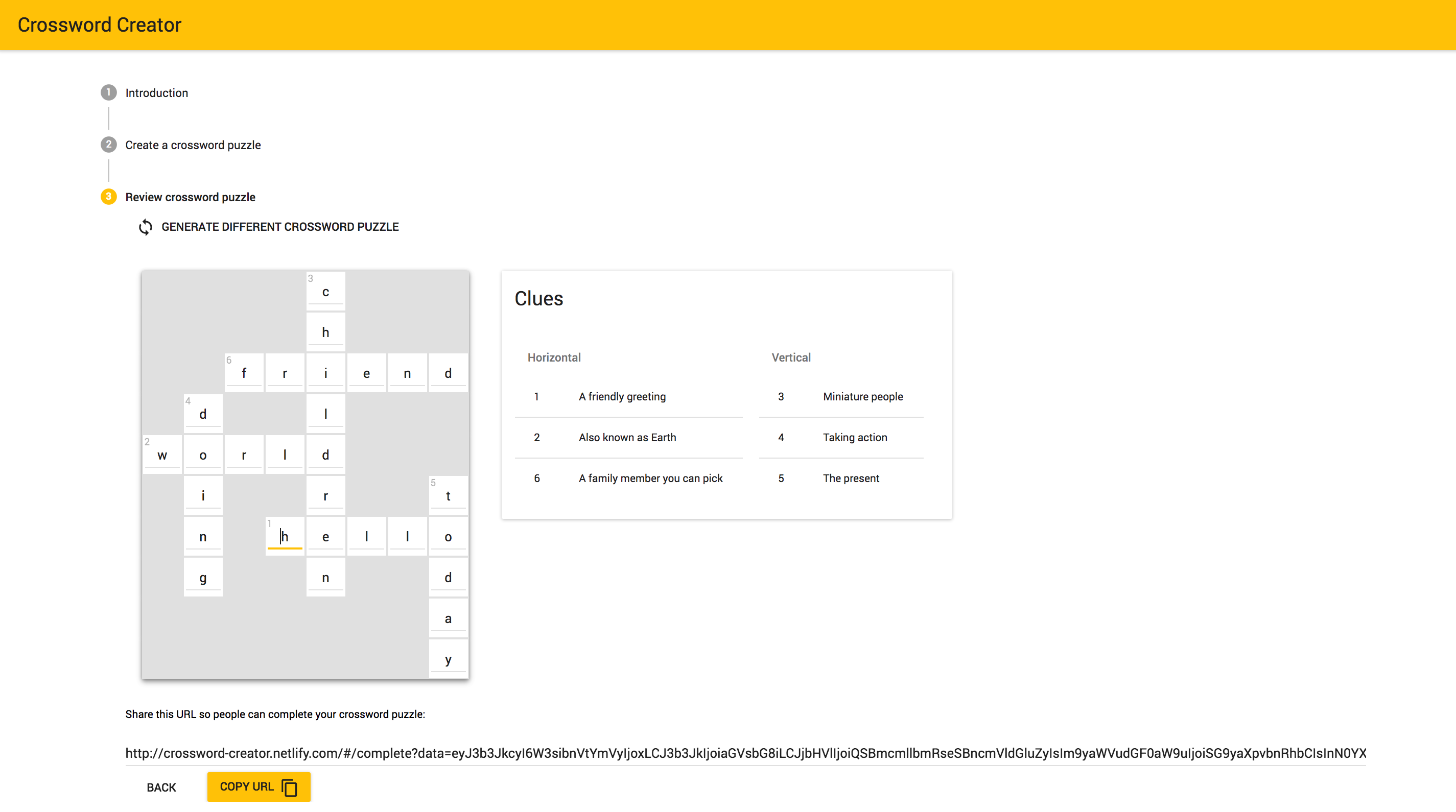 crossword creator screenshot