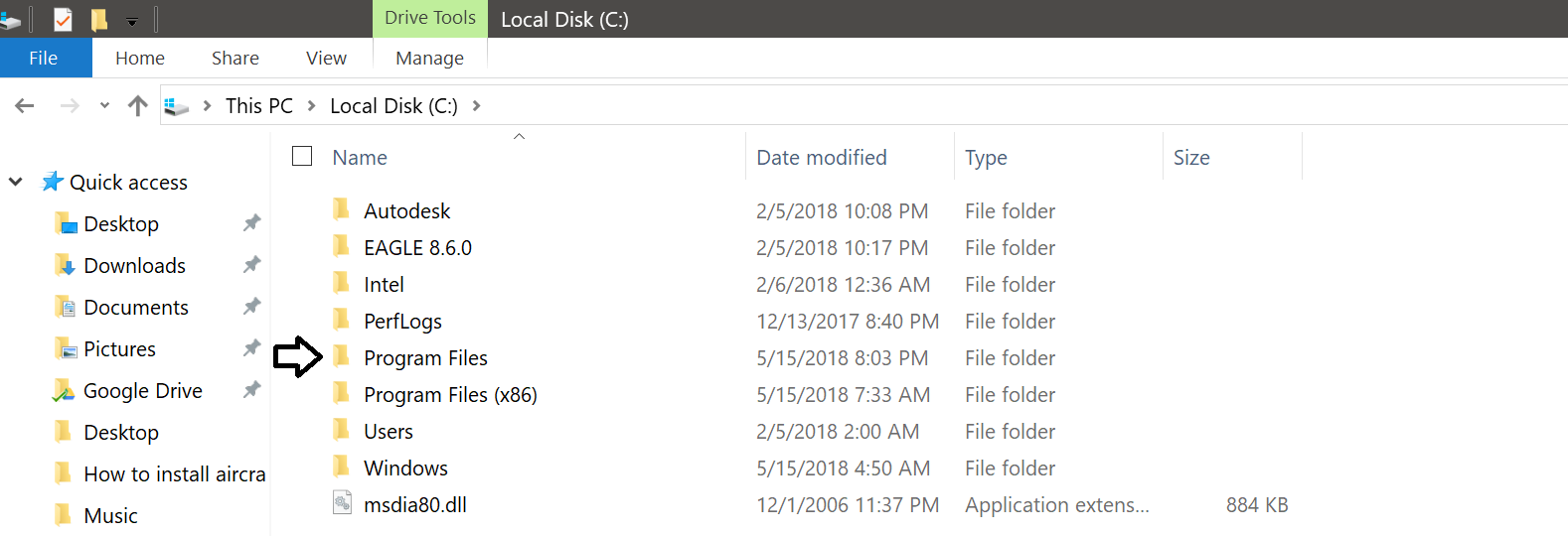 Directory where the Aircrack-ng folder must go.png