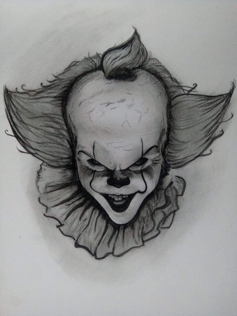 easy killer clown drawings