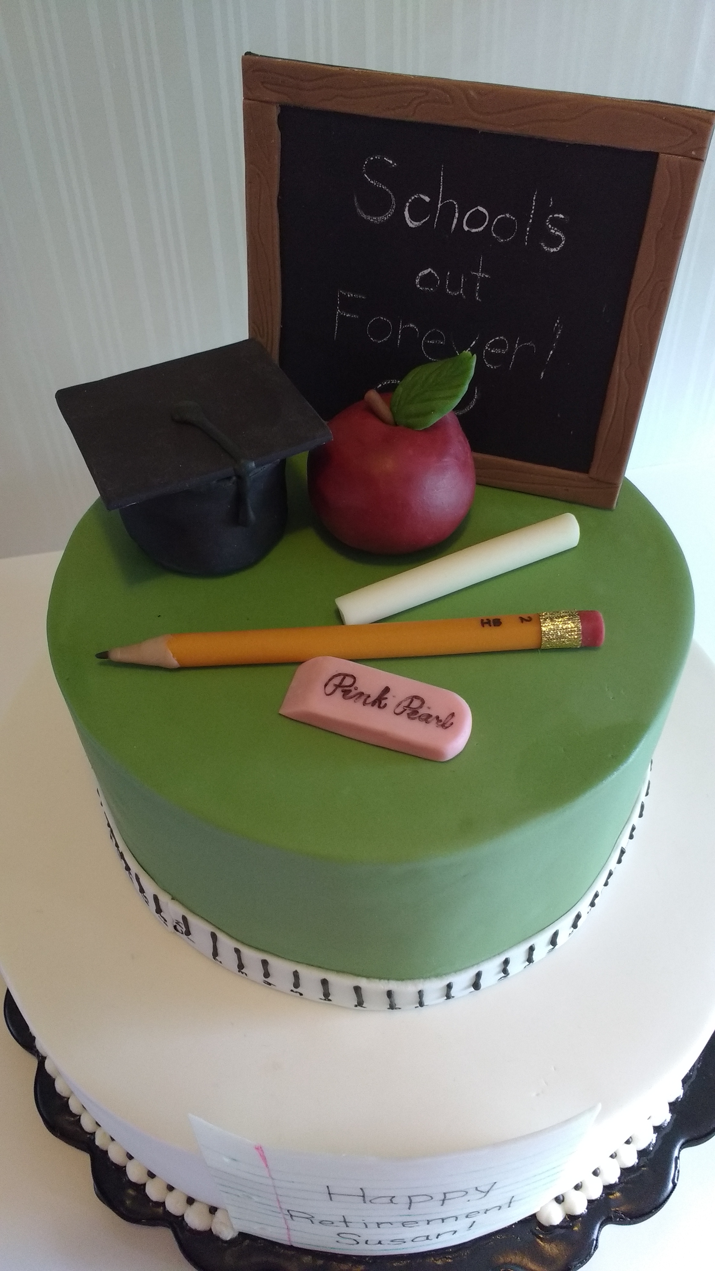 teacher retirement cake/retirement cake design/teacher day cake design/cake  making/ om cake hub - YouTube