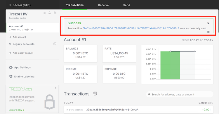 Trezor - Send Bitcoin Successfully.png